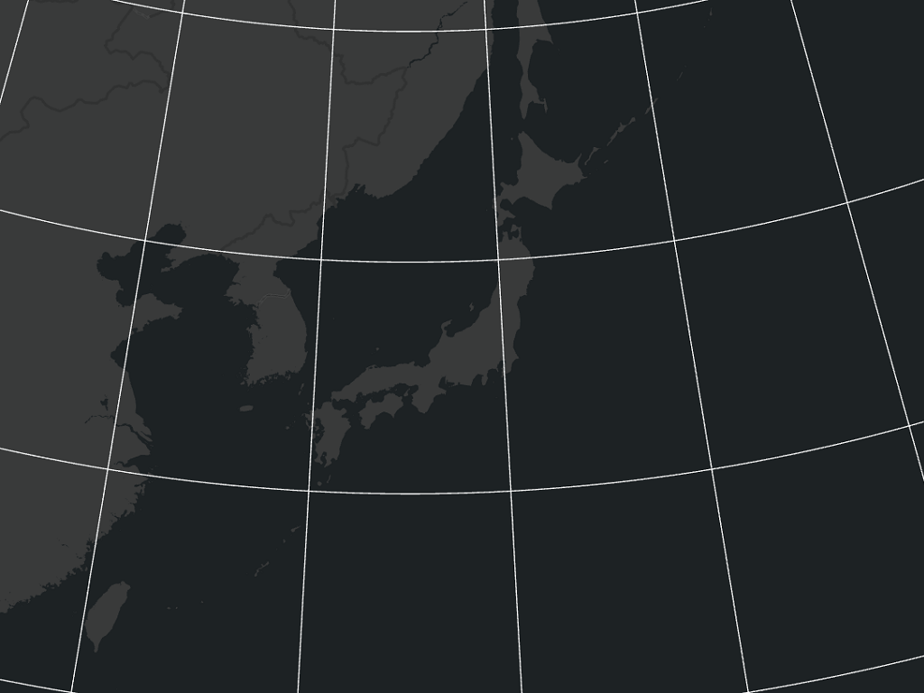 アルベルス正積円錐図法（日本中心）