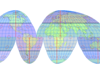 グード図法の中央子午線と断裂区域