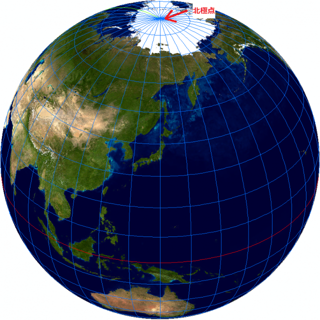 真北が示す場所（投射図法）