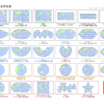 主な地図投影法早見表