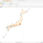 日本の市区町村の人口密度（手動間隔 7分類）