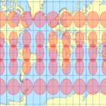 メルカトル図法（球状補正）（扁平率1/3）