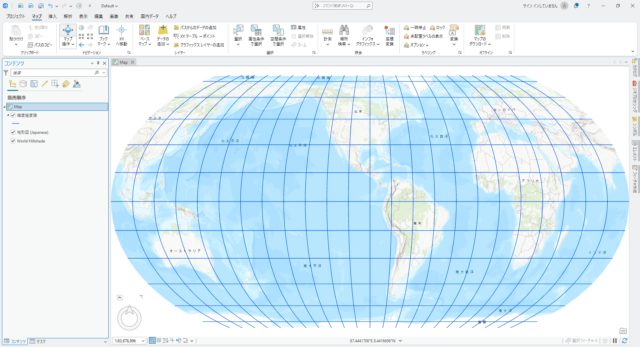 イコール アース図法 (アジア太平洋中心)
